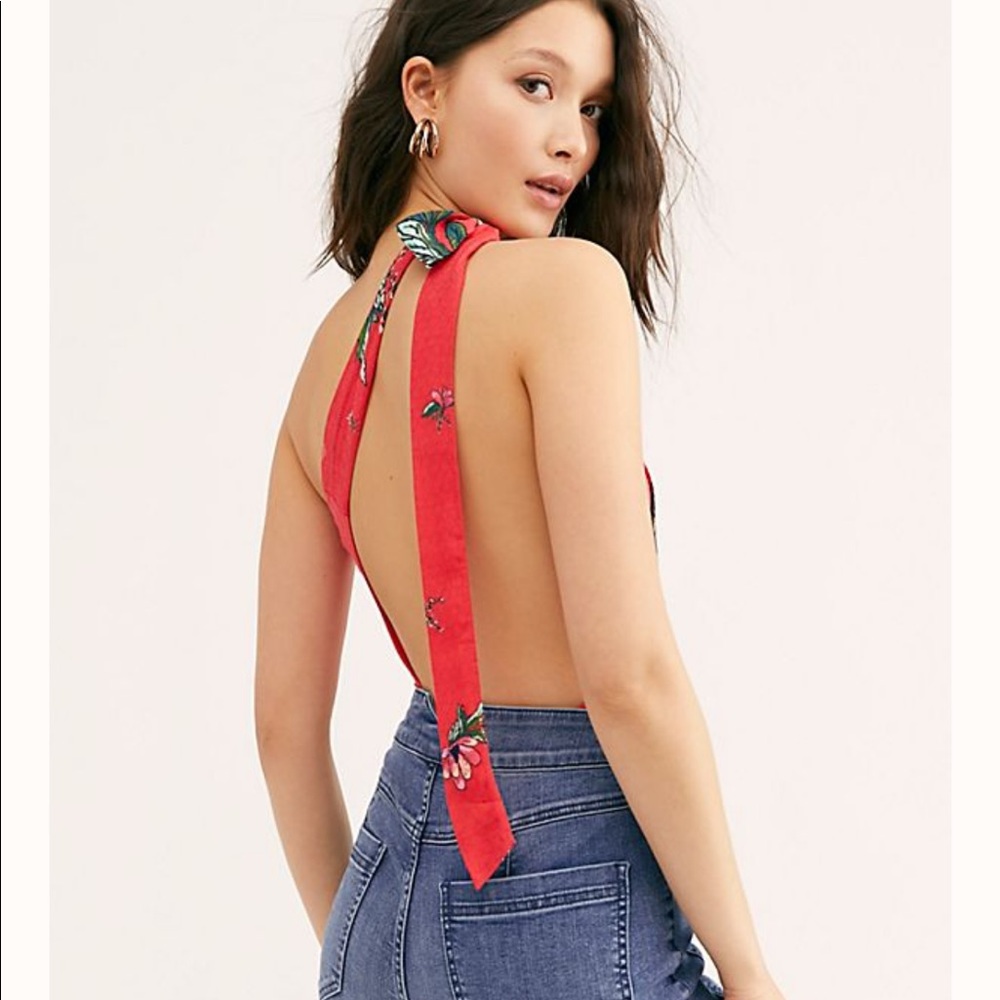 Free People One Time Bodysuit in Coral